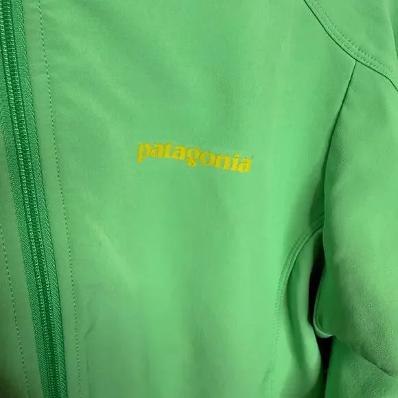 PATAGONIA Women's S Simple Guide Hoodie Lime Green Zip Front Outdoor Jacket - Picture 8 of 16